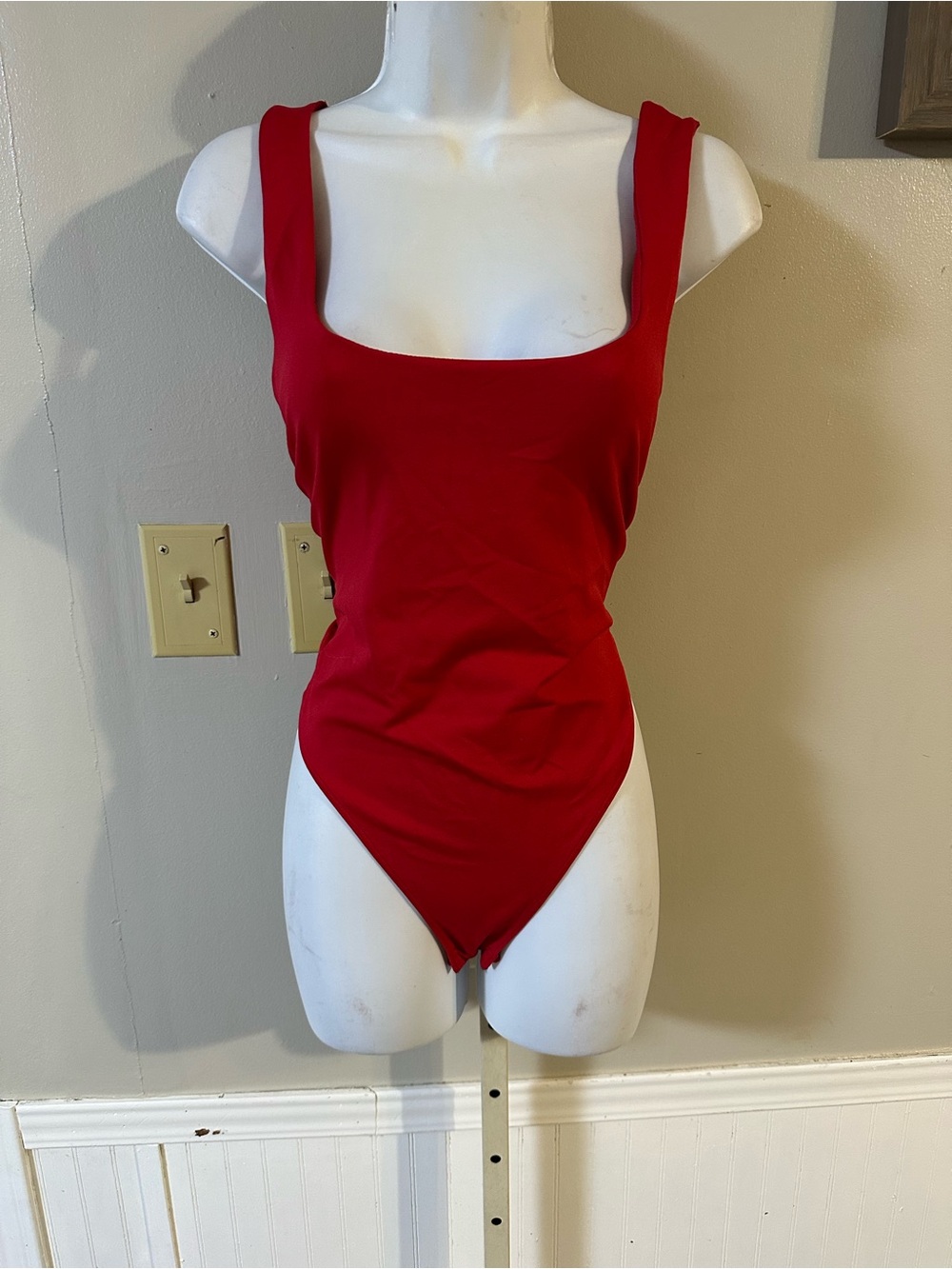 a new day Red Square Neck Bodysuit